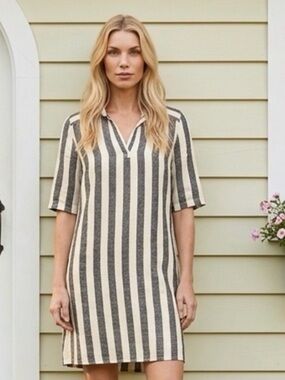lord and taylor linen dresses CONTEXT Lord & Taylor Linen Blend V Neck Shift Dress Sz S/P Orange Hi Lo Summer